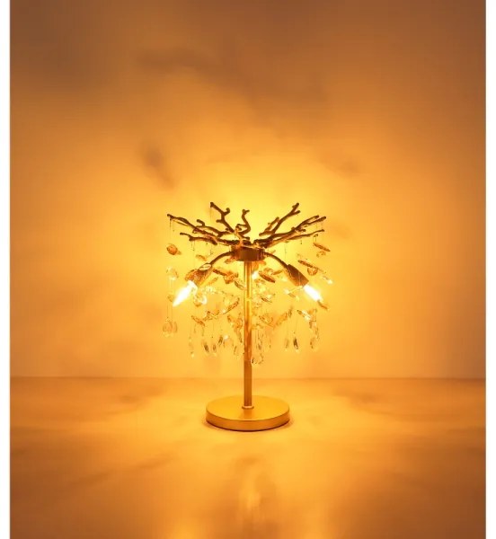 Globo 64138TG - Lampada da tavolo QUEENA 3xE14/40W/230V dorata