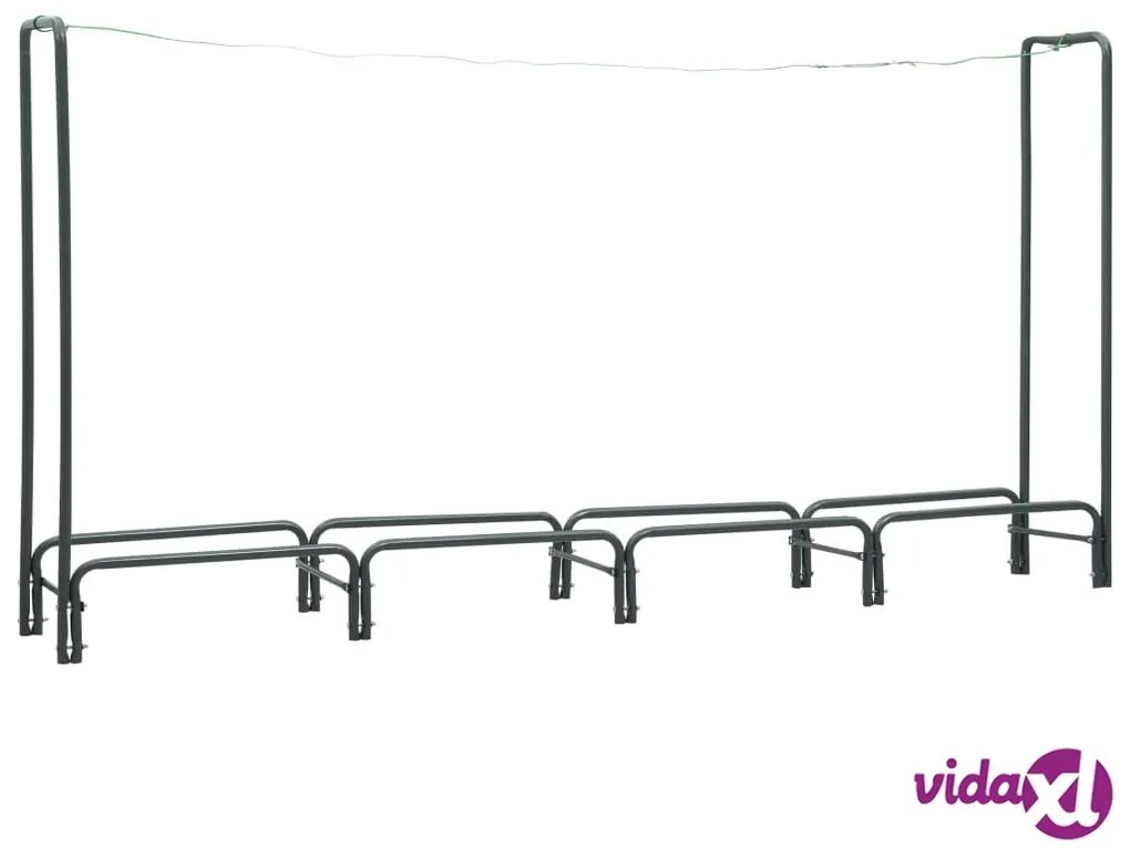 vidaXL Rastrelliera per Legna da Ardere Antracite 240x35x120cm Acciaio