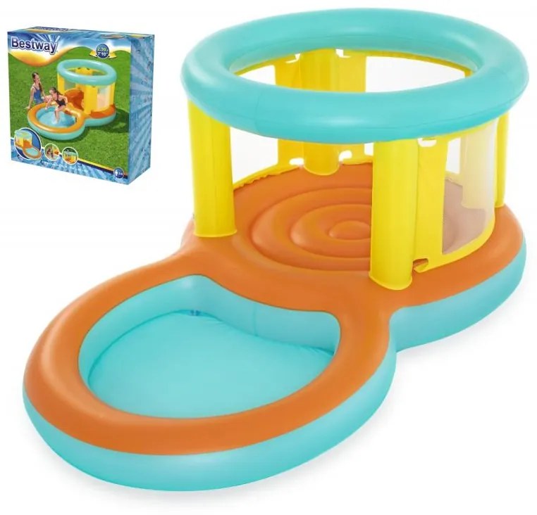 Piscina gonfiabile e trampolino per bambini 2in1 239 x 142 cm