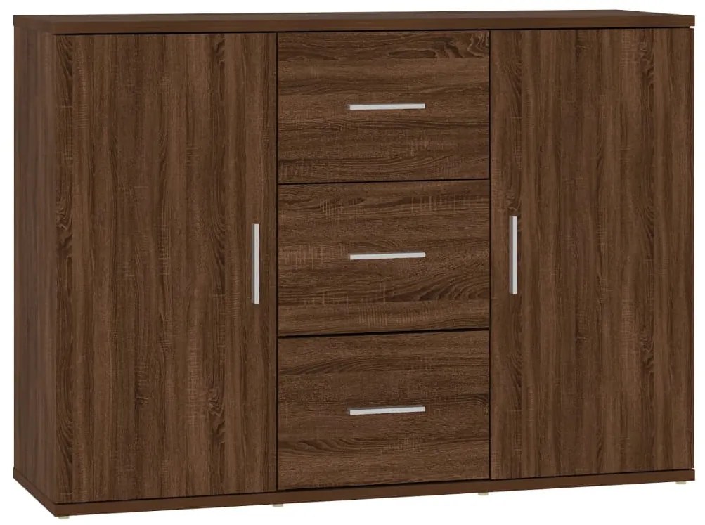 Credenza rovere marrone 91x29,5x65 cm in legno multistrato