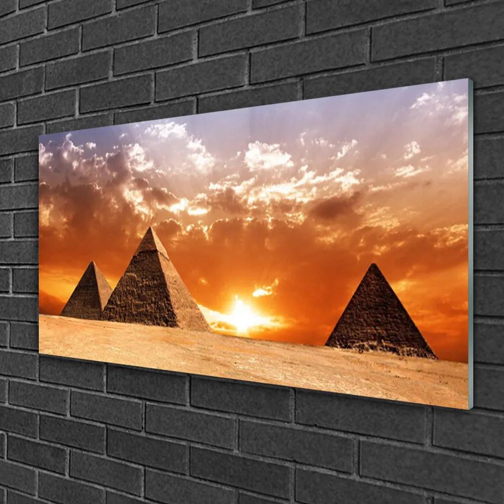 Quadro in vetro Piramidi Architettura 100x50 cm