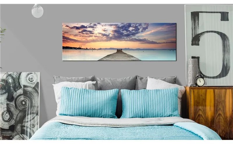 Quadro Pier on the Caribbean  Colore Nero, Dimensioni e Misure 120x40