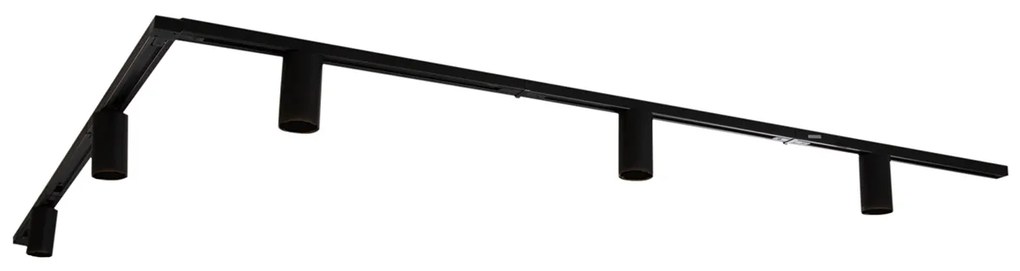 Sistema a binario moderno con 5 faretti GU10 monofase neri da 50mm - Iconic Ruby Honey