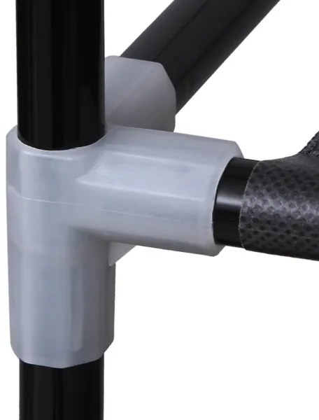 Armadio in tessuto con ripiani e barra appendiabiti MATIS 150x175 cm nero