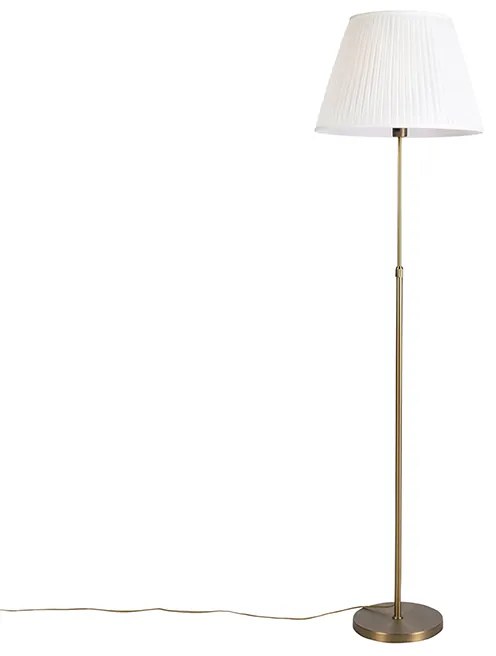 Lampada da terra in bronzo con paralume plissettato crema 45 cm regolabile - Parte