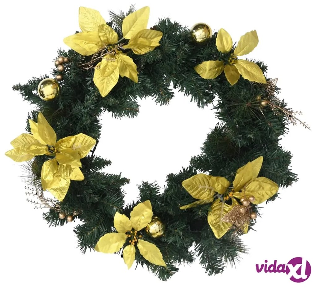 vidaXL Ghirlanda di Natale con Lucine LED Verde 60 cm in PVC