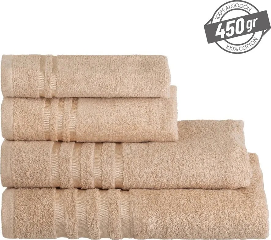 Asciugamano tipo terry beige in cotone 100x150 cm Simple – Casa Selección