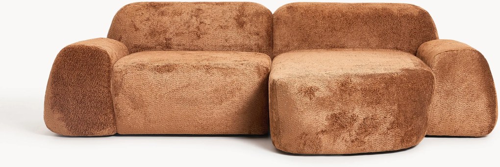 Divano angolare componibile 3 posti in teddy bouclé Wolke