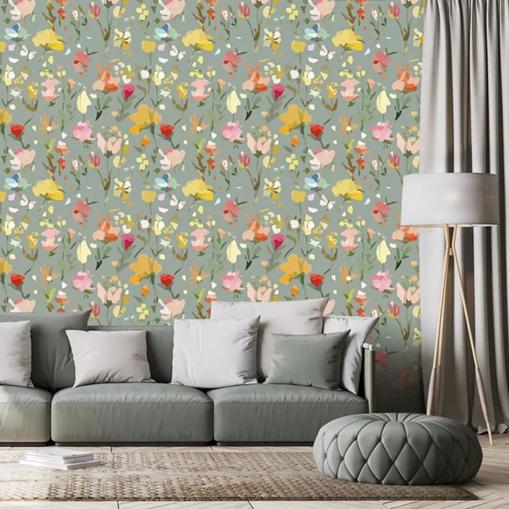 Carta da parati – Fiori dipinti astratti