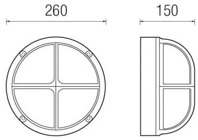 Alfa Round Led Con Griglia In Mezzo 17W 3000°K