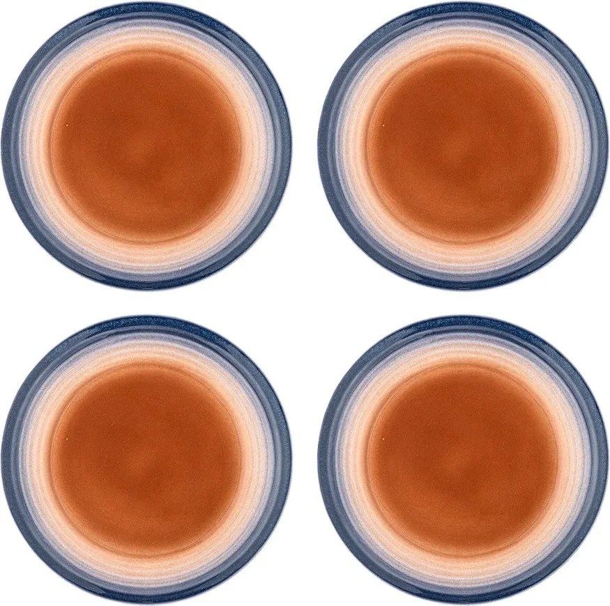 Set di piatti da dolce blu/arancioni in gres 4 pz ø 20,5 cm Tatum – Bloomingville