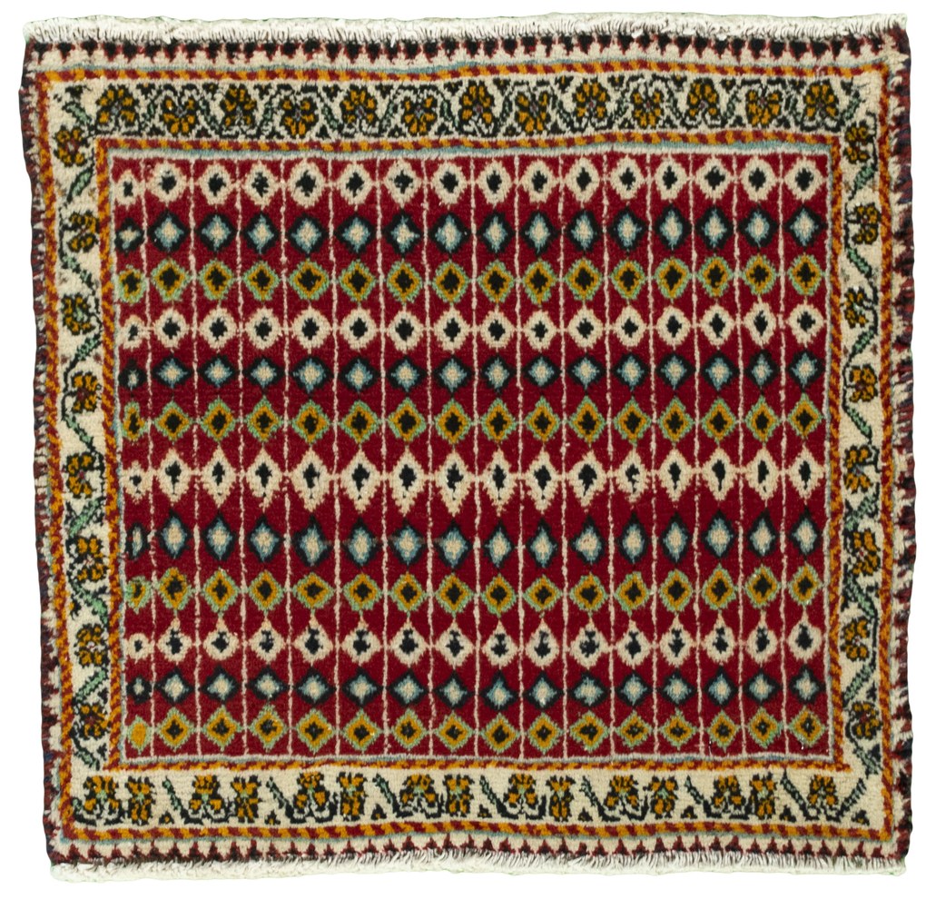 Shiraz Tappeto persiano 50x50 Rosso (Iran) Annodato A Mano