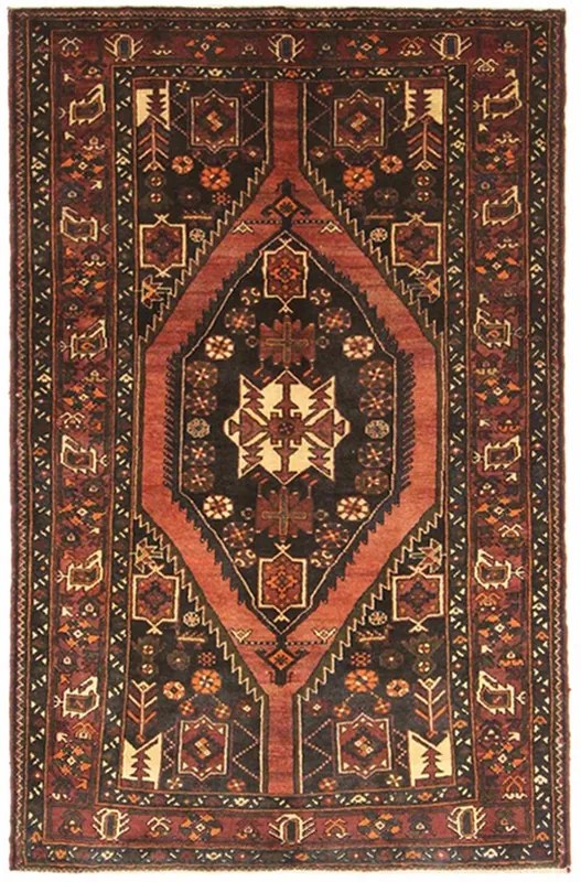 Tappeto 140x210 Rosso (Iran) Annodato A Mano
