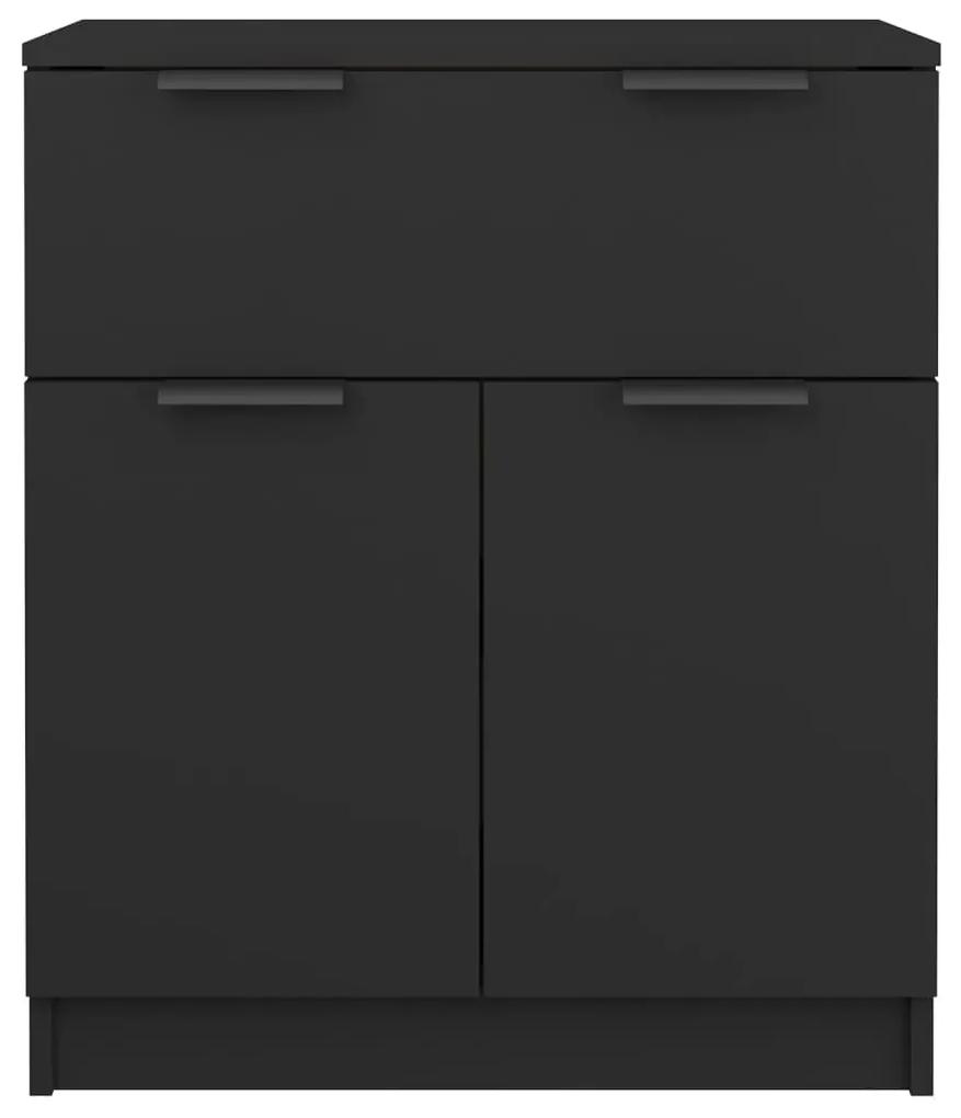 Credenza nera 60x30x70 cm in legno multistrato