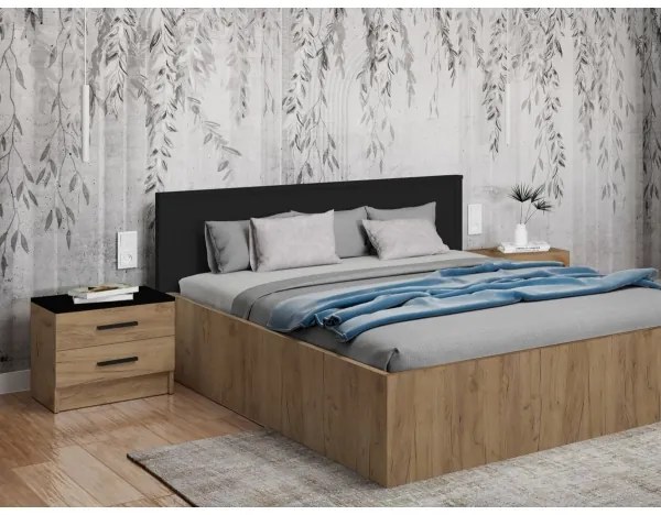 Comodino TOD rovere craft/nero