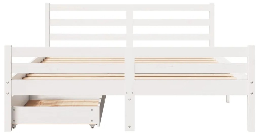 Letto senza materasso bianco 140x200 cm legno massello di pino