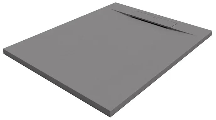 Piatto doccia SANYCCES in resina Siena grigio L 70 x L 90 cm opaco effetto pietra