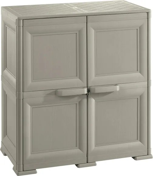 Armadio basso Omnimodus TONTARELLI in resina, tortora L 79 x H 85.5 x P 43 cm 2 ante, adatto per interno/esterno