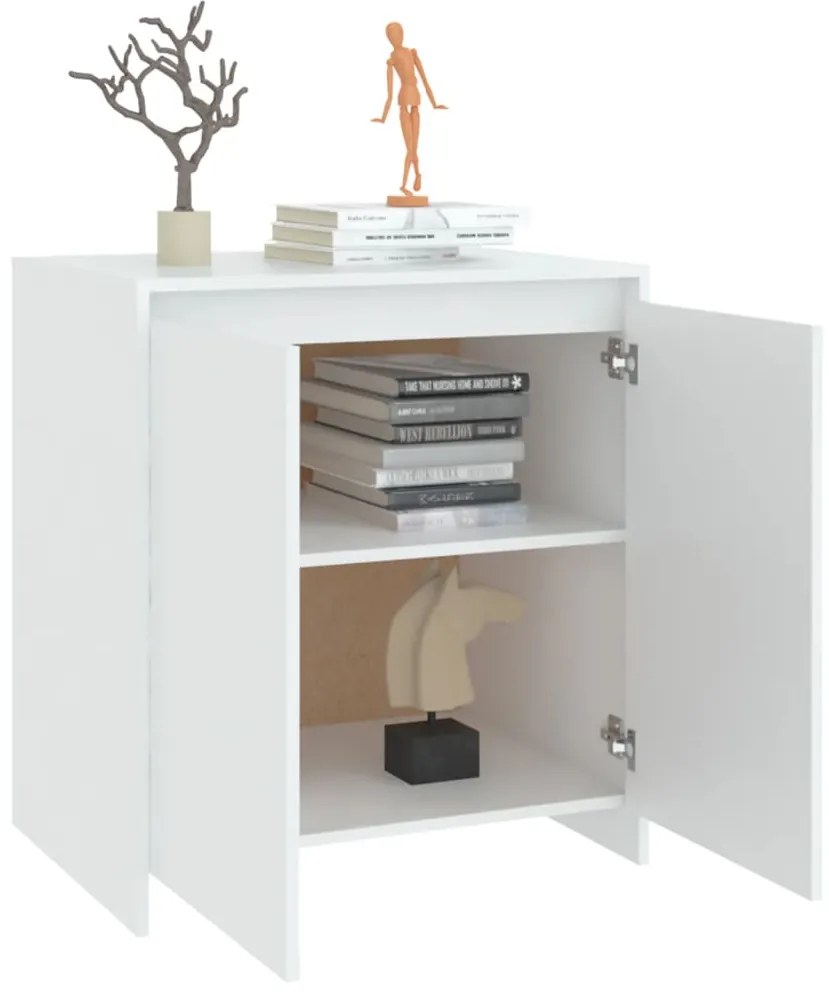 Credenza bianca 70x41x75 cm in legno multistrato