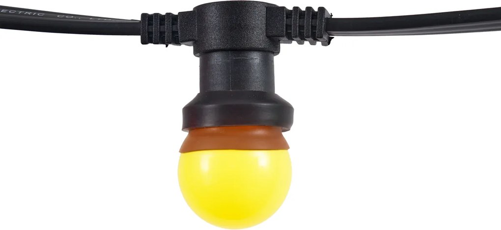 Ghirlanda luminosa collegabile nera con spina 14m incl. 30 luci E27 IP64 - Lubber