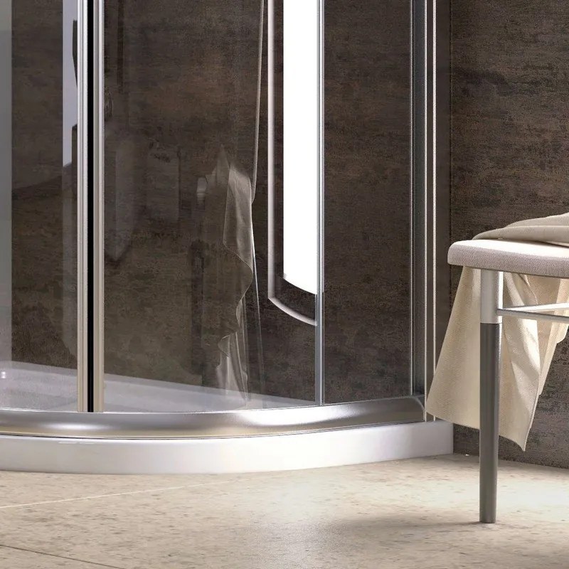Box doccia stondato 100x80cm vetro trasparente KAM-K270 - KAMALU