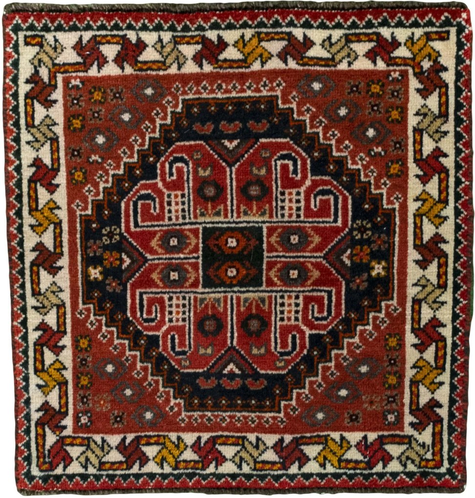Shiraz Tappeto persiano 60x60 Rosso (Iran) Annodato A Mano