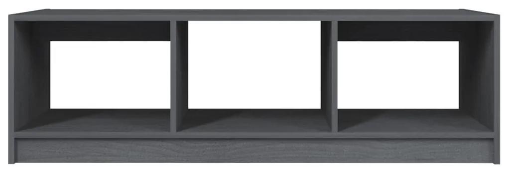 Tavolino da Salotto Grigio 110x50x34 cm Legno Massello di Pino