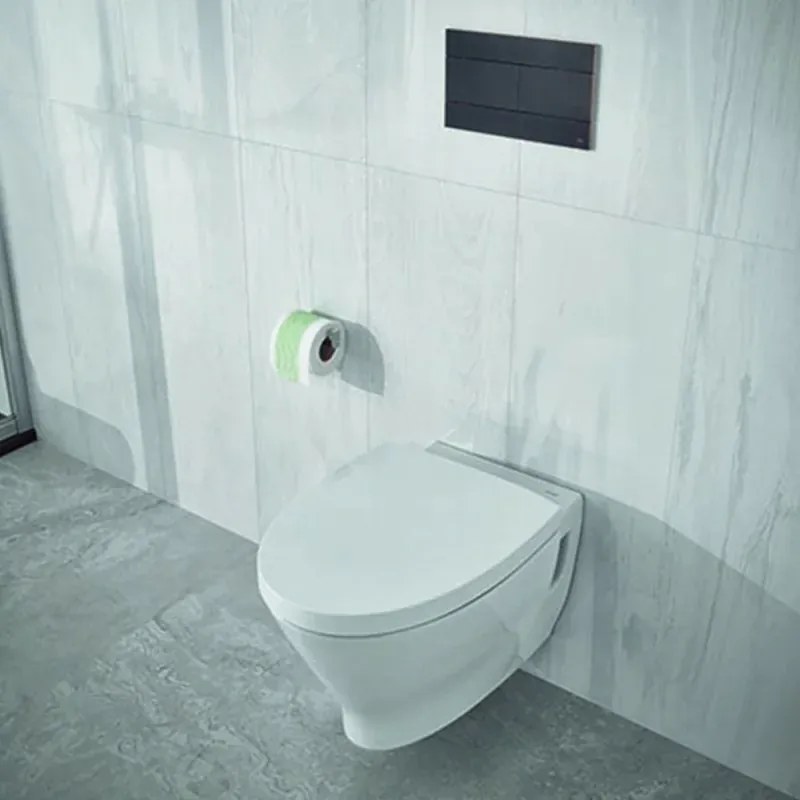 Placca cassetta wc Oli74 Plus slim in ABS nero Matt con doppio scarico