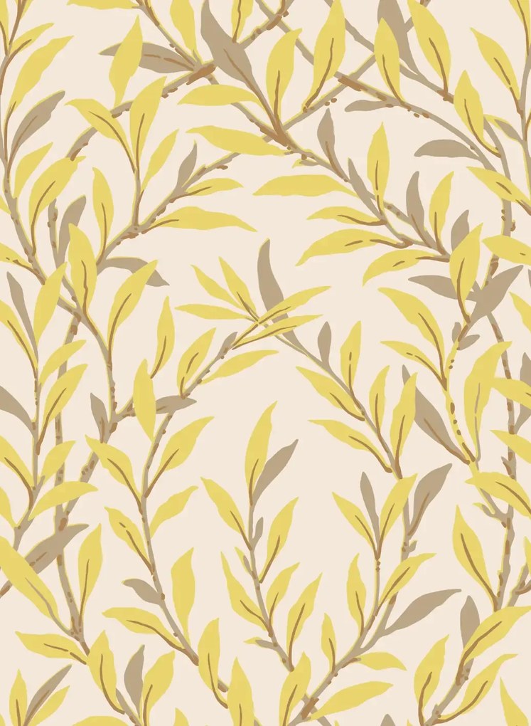 Cole & Son Tapete Willow Branch - Citrine & Mocha on Stone
