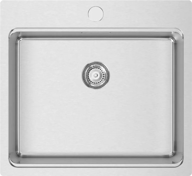 Lavello semincasso 1 vasca in inox argento RODI Una 57 L 55 x L 50.5 cm