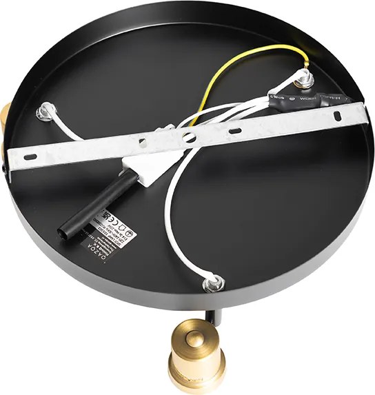 Faretto da soffitto nero con oro e vetro fumé 3 luci - Zuzanna