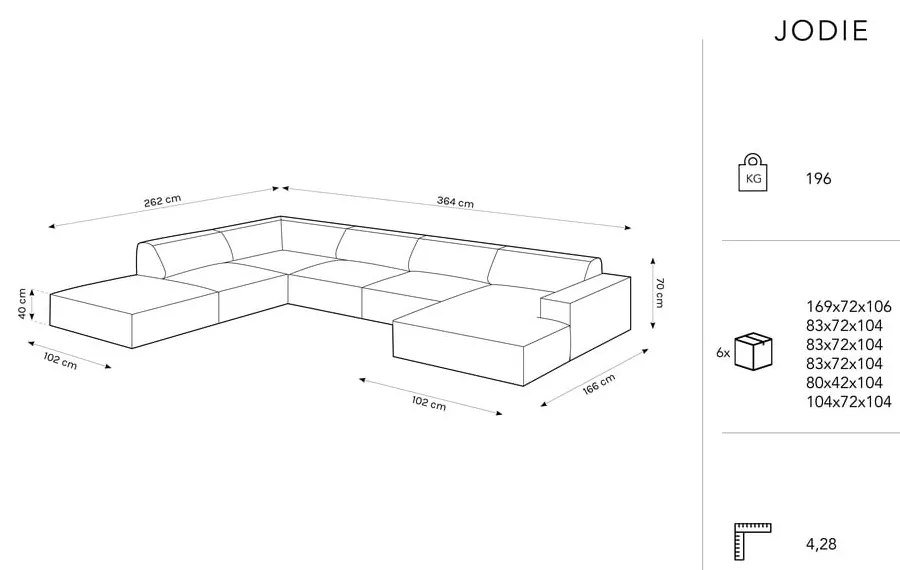 Divano angolare beige in tessuto bouclé (angolo sinistro) Jodie - Micadoni Home