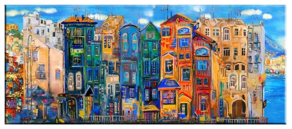Immagine Case colorate, 140 x 60 cm Colourful Houses - Tablo Center