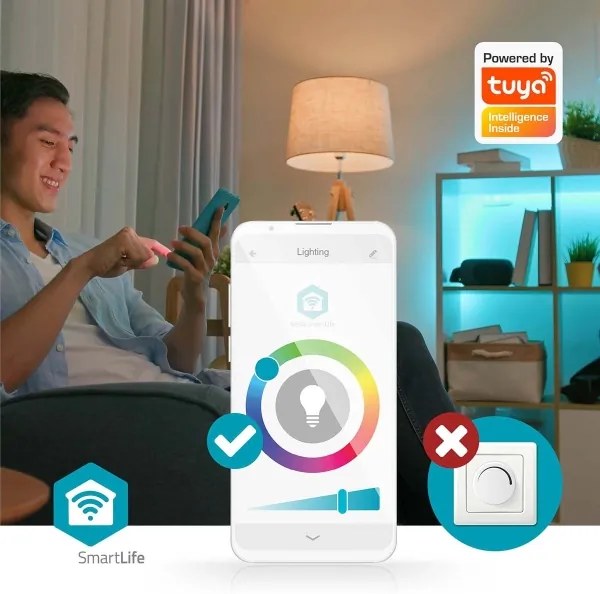 Nedis WIFILAC31WT - LED RGBW Lampada dimmerabile LED/18W/230V 2700-6500K Wi-Fi