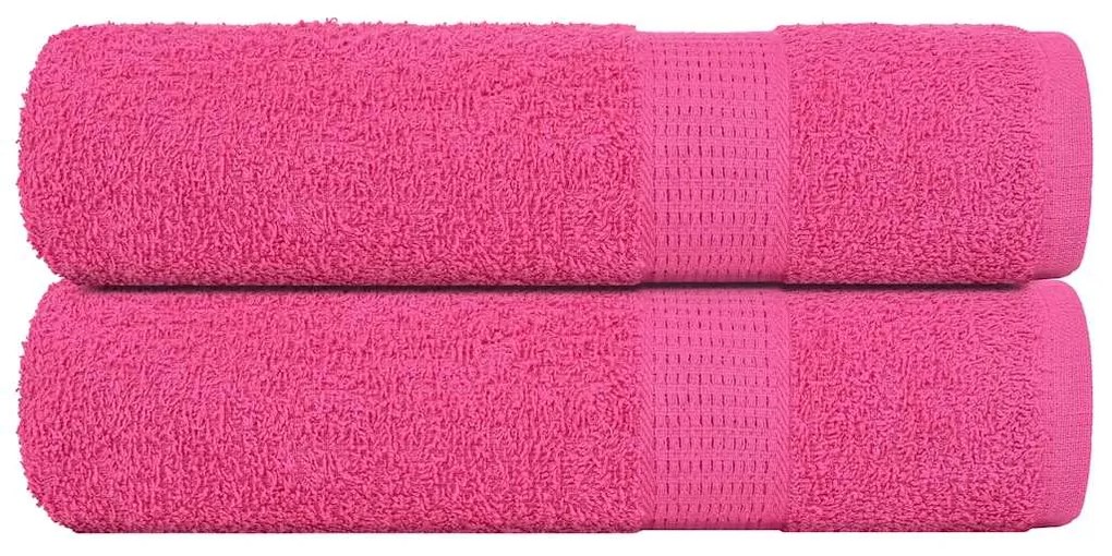 Asciugamani Da Bagno 2 Pz Rosa 100x150 Cm 360 G/m² 100% Cotone /