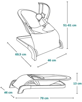 Lionelo - Dondolo per bambini LILAC beige