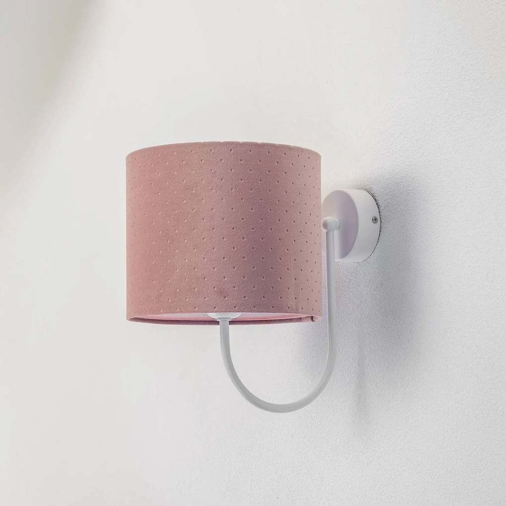 Maco Design Applique Rosabelle con paralume di tessuto, rosa