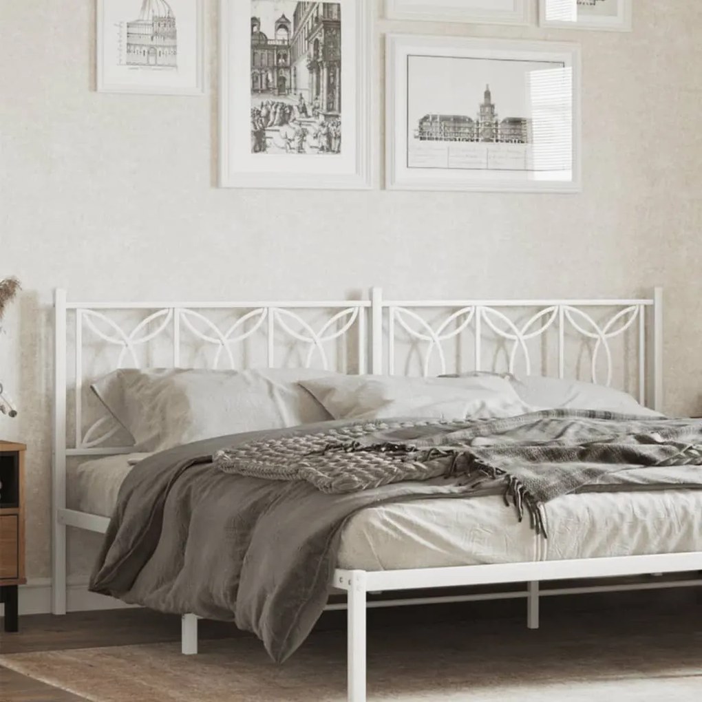 Testiera İn Metallo Bianco 200 Cm /