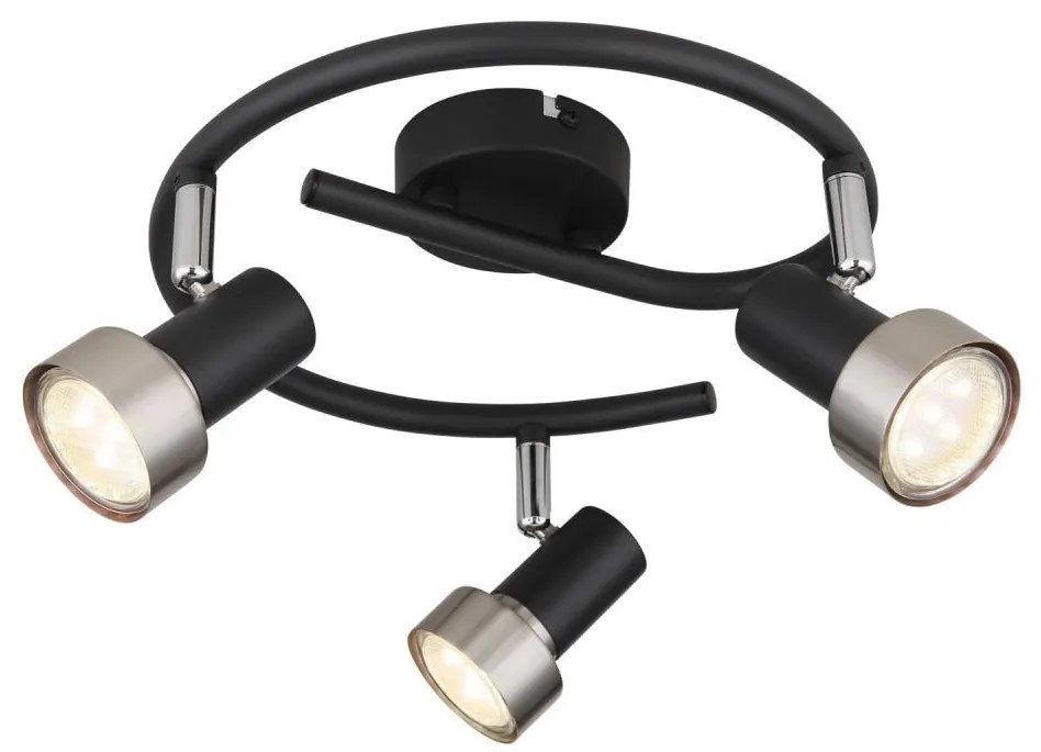 Globo 57917-3N - Faretto MASON 3xGU10/25W/230V nero/argento