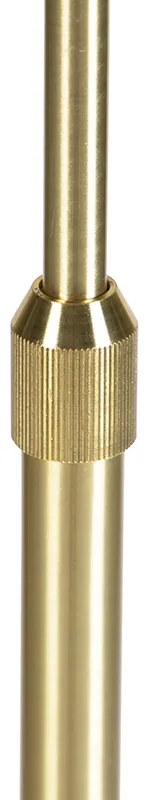 Lampada da terra oro/ottone con paralume in velluto tortora 40/40 cm - Parte