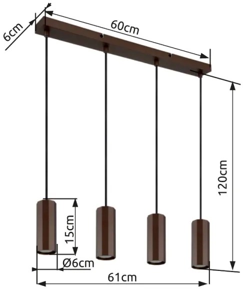 Globo 57919-4H - Lampadario a sospensione con filo JAMES 4xGU10/25W/230V