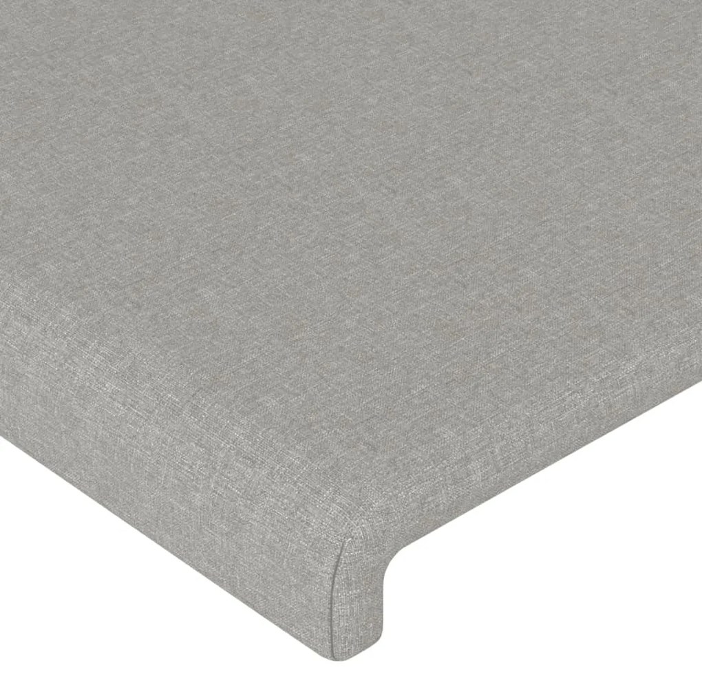 Giroletto con Testiera Grigio Chiaro 140x200 cm in Tessuto