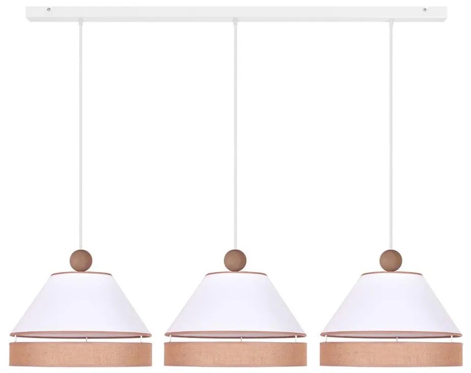 Duolla - Lampadario a sospensione con filo AVIGNON 3xE27/15W/230V bianco/marrone