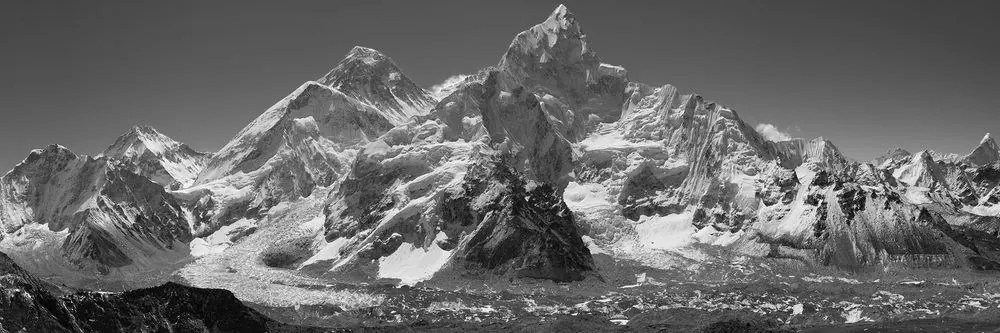Quadro su tela – Magnifica cima di montagna in bianco e nero