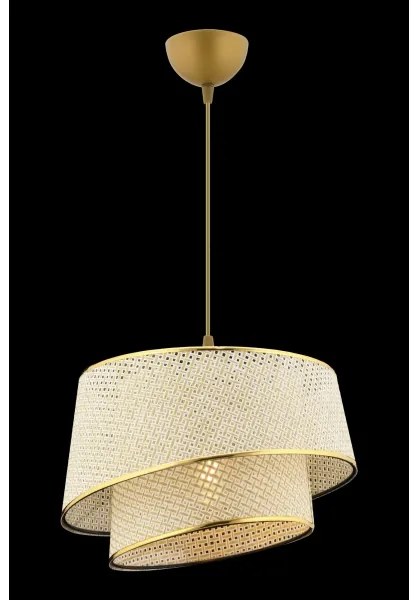 Lampadario a sospensione con cavo BARETTE 1xE27/60W/230V crema/oro