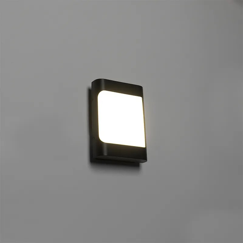 Lampada da parete da esterno di design nera incl. LED IP44 con sensore crepuscolare - Khuvan