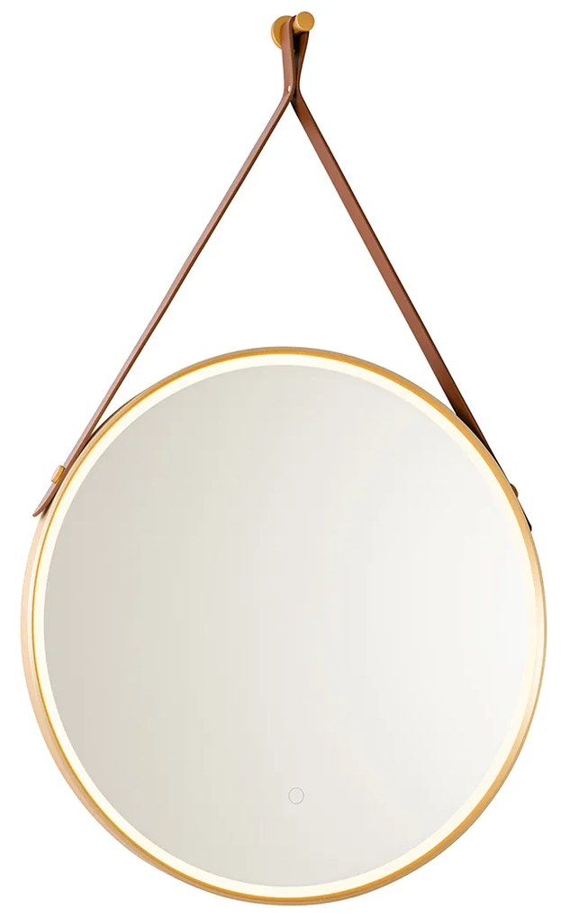Specchio da bagno moderno oro con LED e dimmer touch - Pien
