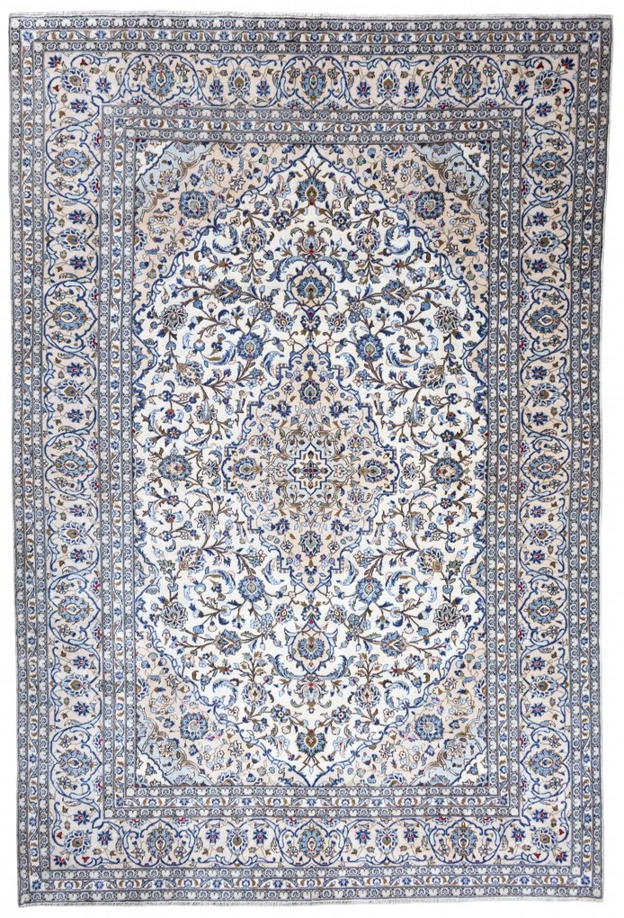 Kashan Tappeto persiano 370 x 250 Beige (Iran) Annodato A Mano