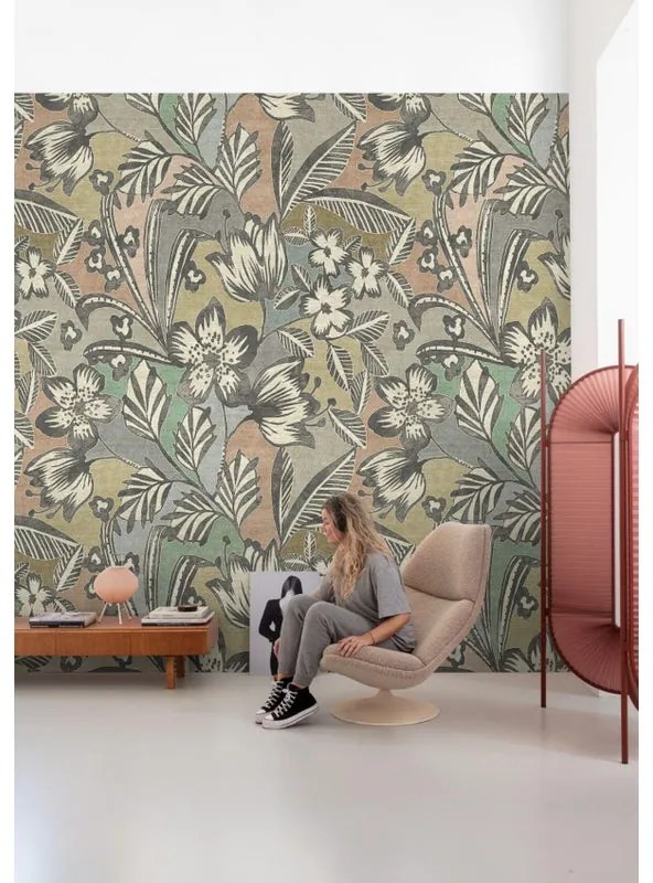 Fotomurale Vintage, grigio, verde, giallo
