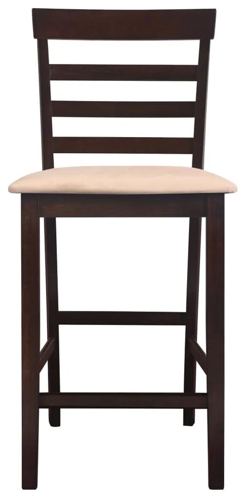 Set tavolo da bar in legno marrone e 4 sedie da bar